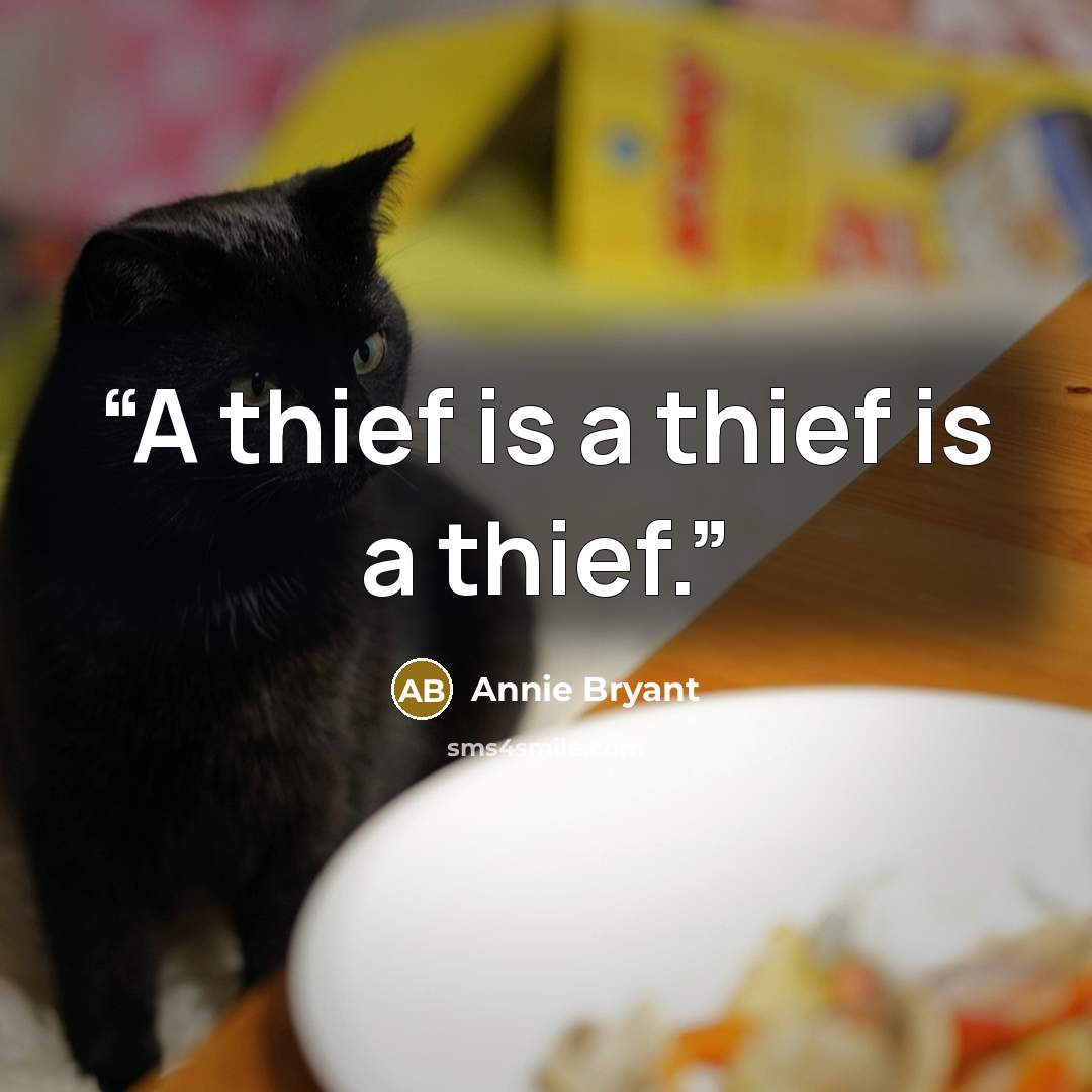 “A thief is a thief is a thief.” quote by Annie Bryant