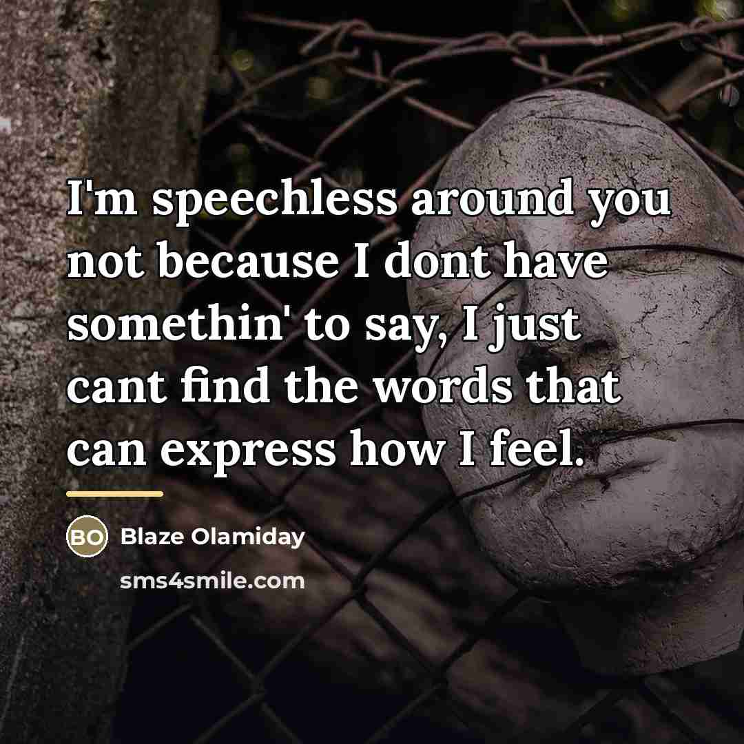 “I'm speechless around you not because I dont have somethin'…” quote by Blaze Olamiday