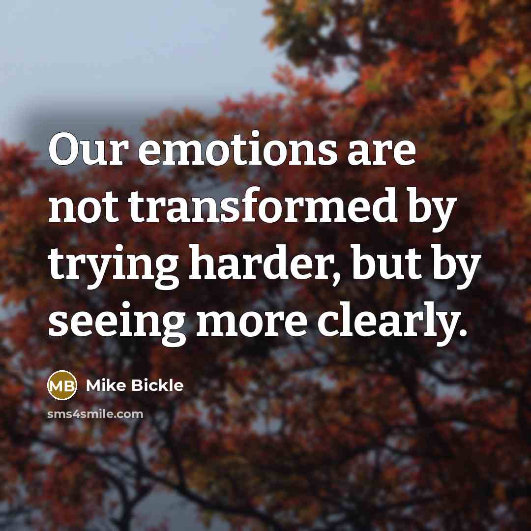 “Our emotions are not transformed by trying harder, but by…” quote by Mike Bickle