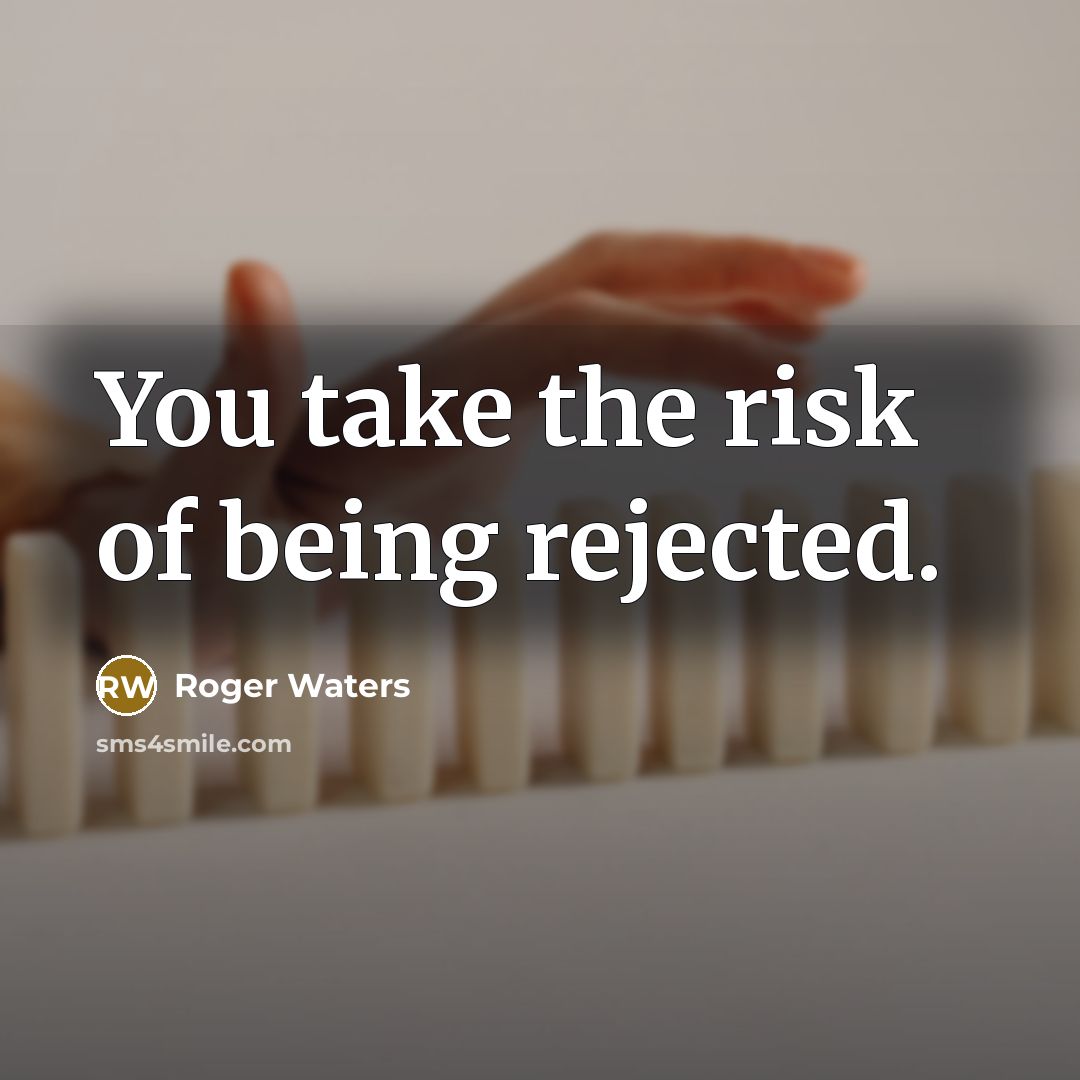 “You take the risk of being rejected.…” quote by Roger Waters