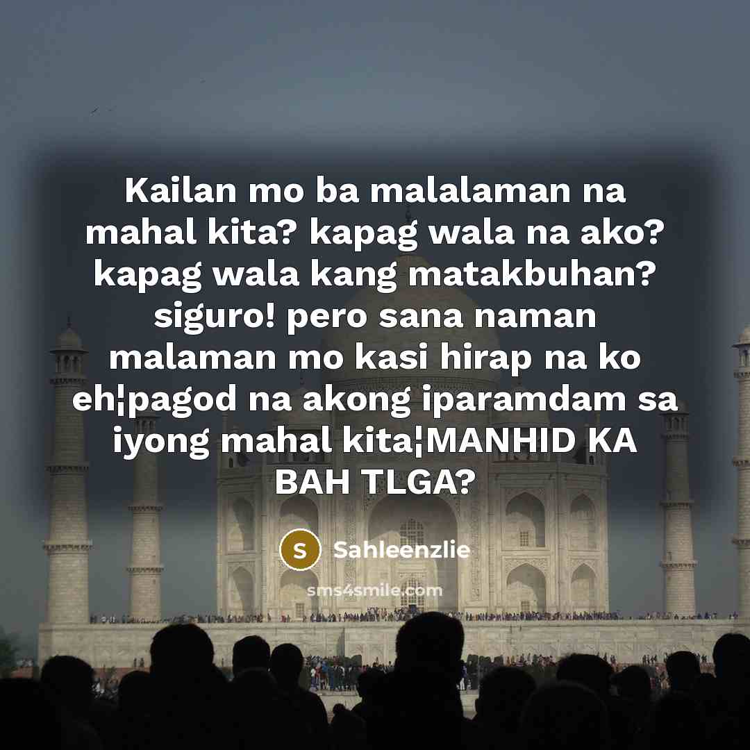“Kailan mo ba malalaman na mahal kita? kapag wala na…” quote by Sahleenzlie