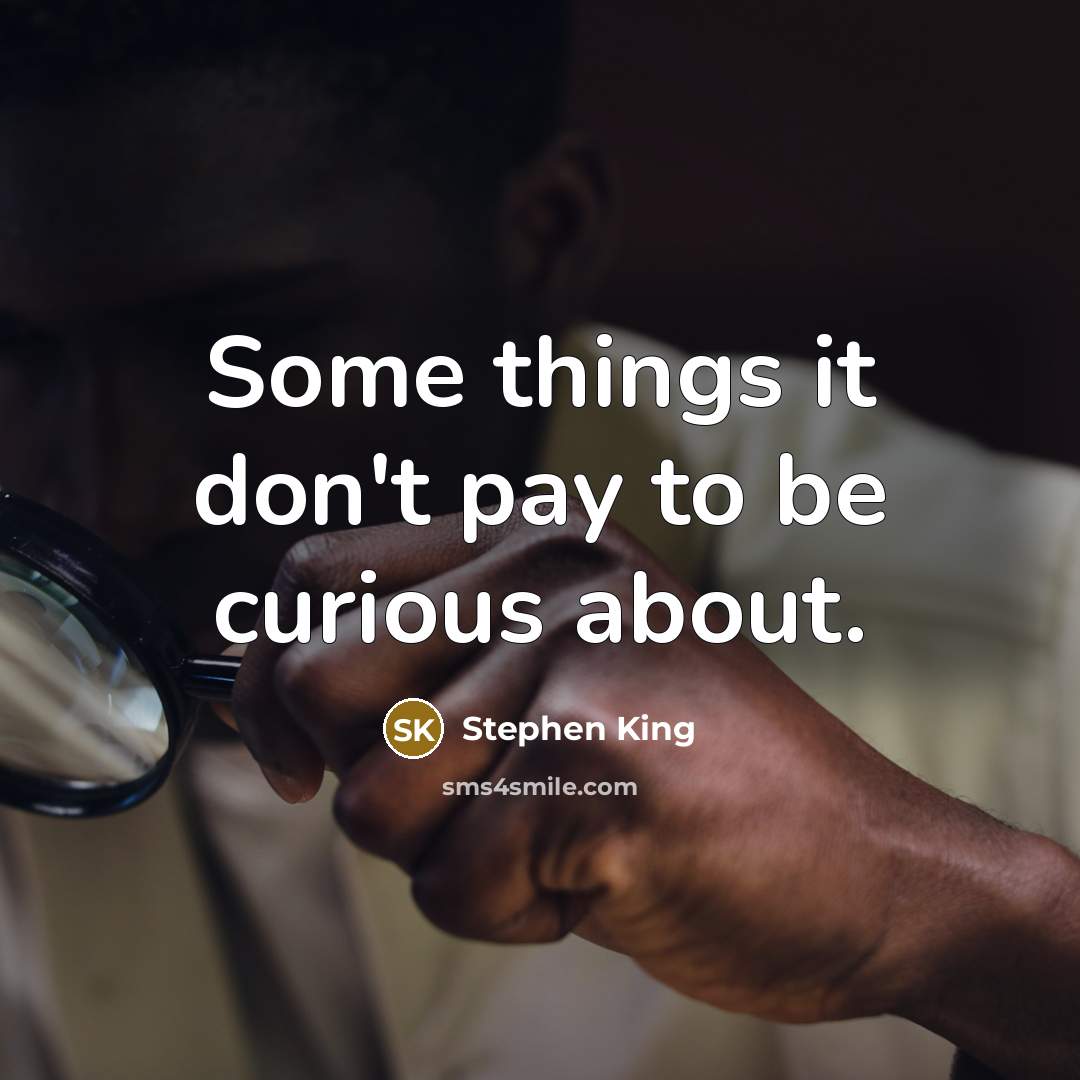 “Some things it don't pay to be curious about.…” quote by Stephen King