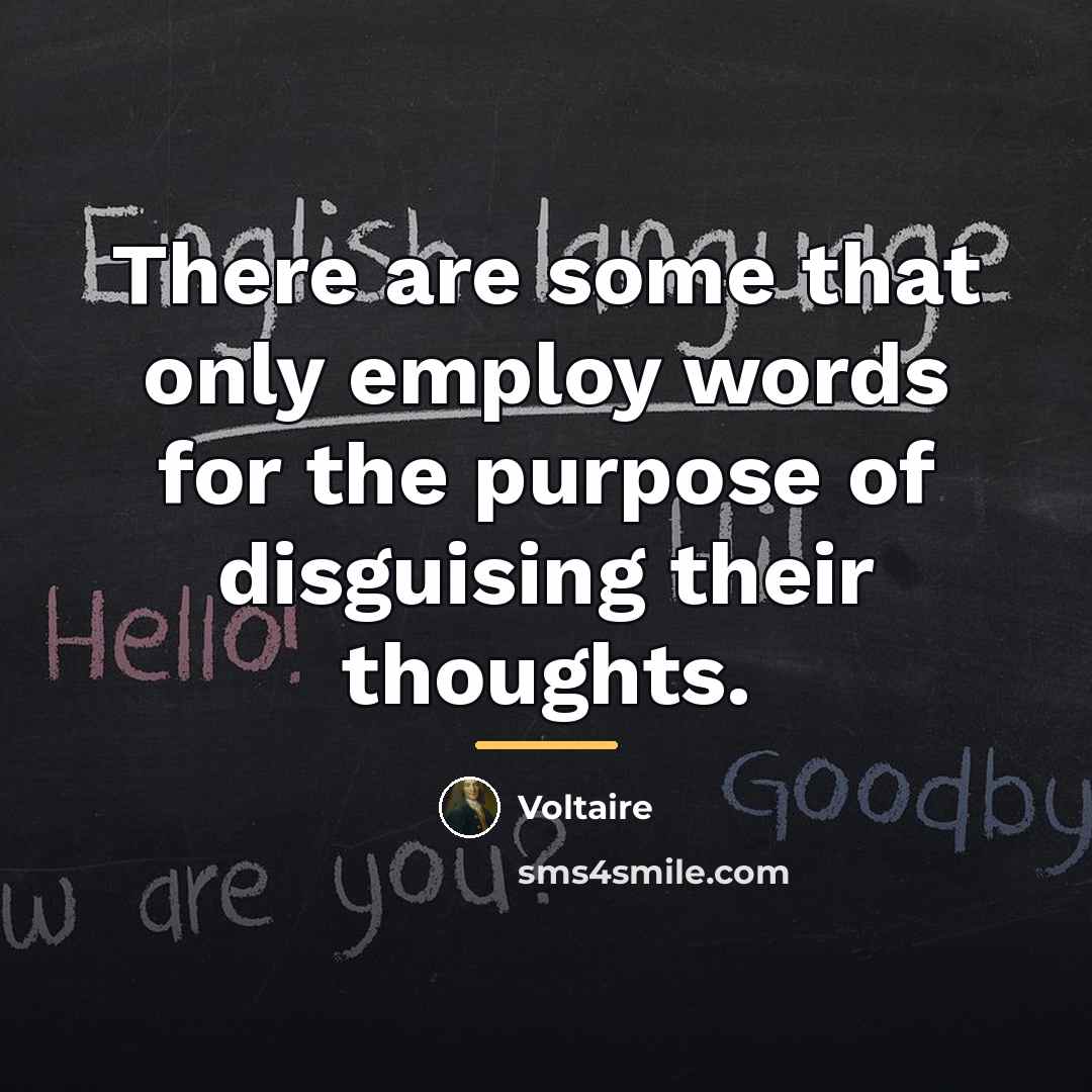 “There are some that only employ words for the purpose…” quote by Voltaire