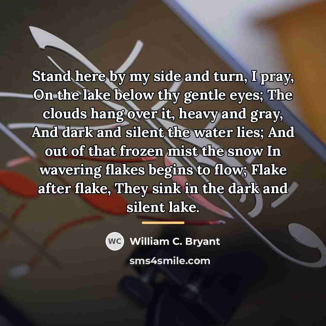 “Stand here by my side and turn, I pray, On…” quote by William C. Bryant