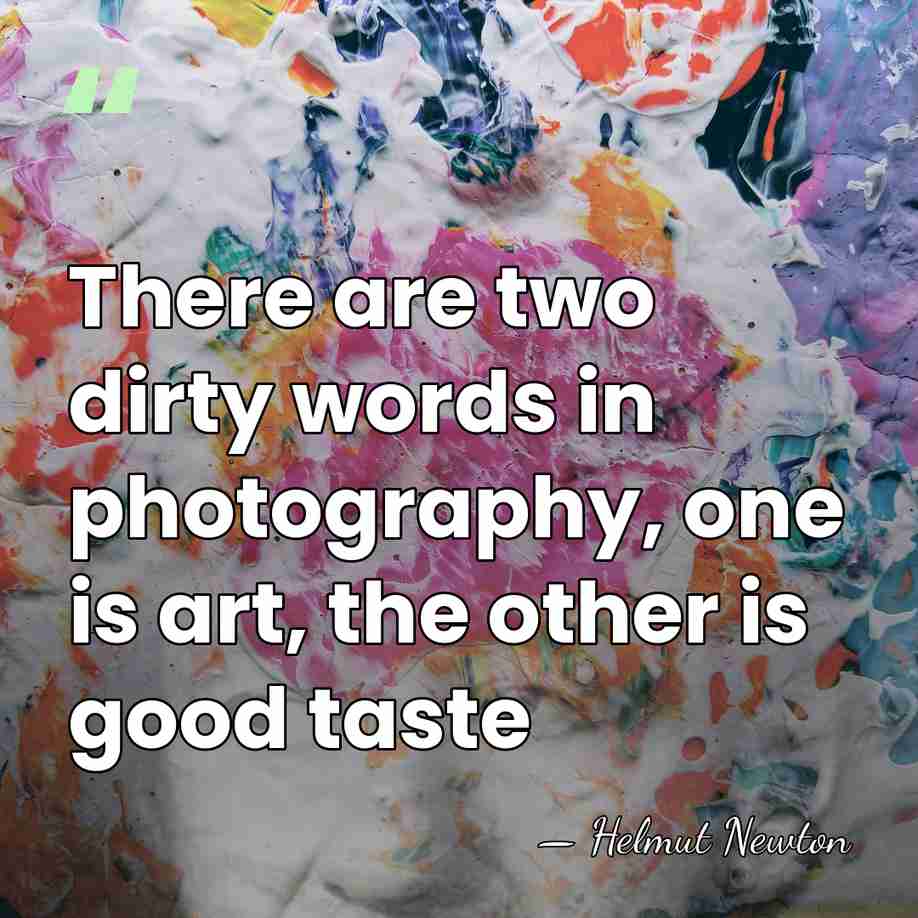 There are two dirty words in photography, one is art, the other&hellip; - Helmut Newton