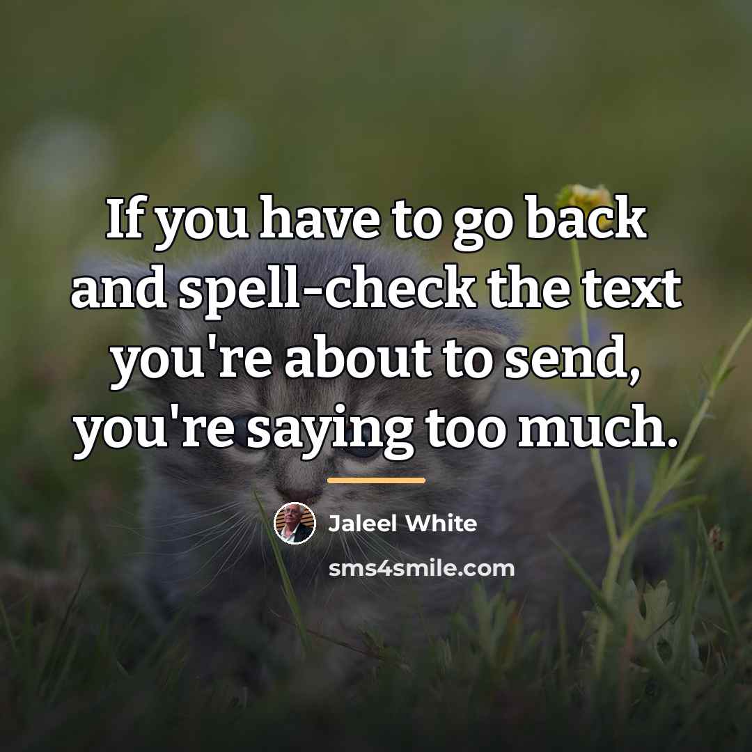 “If you have to go back and spell-check the text…” quote by Jaleel White