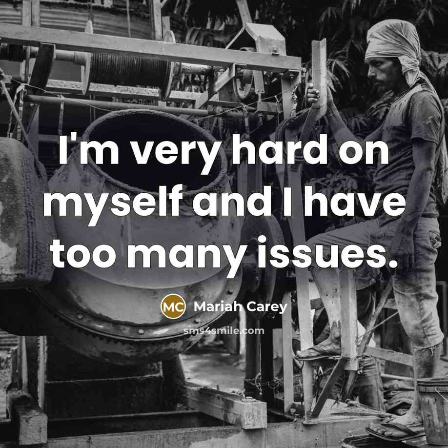 “I'm very hard on myself and I have too many…” quote by Mariah Carey