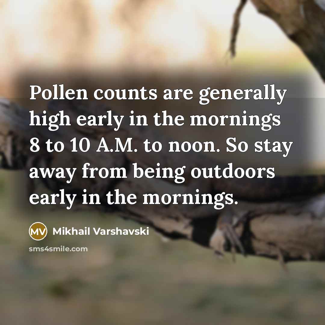 “Pollen counts are generally high early in the mornings 8…” quote by Mikhail Varshavski