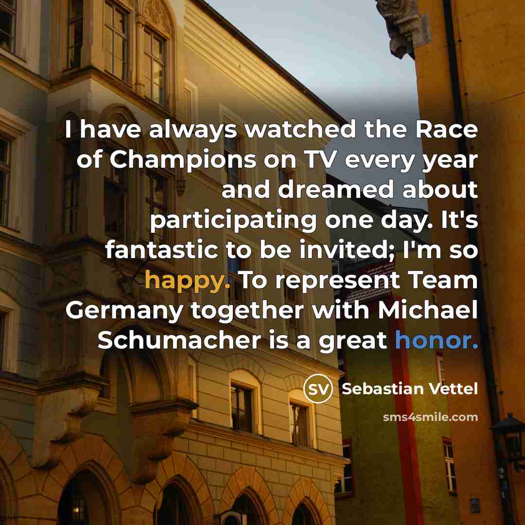 “I have always watched the Race of Champions on TV…” quote by Sebastian Vettel