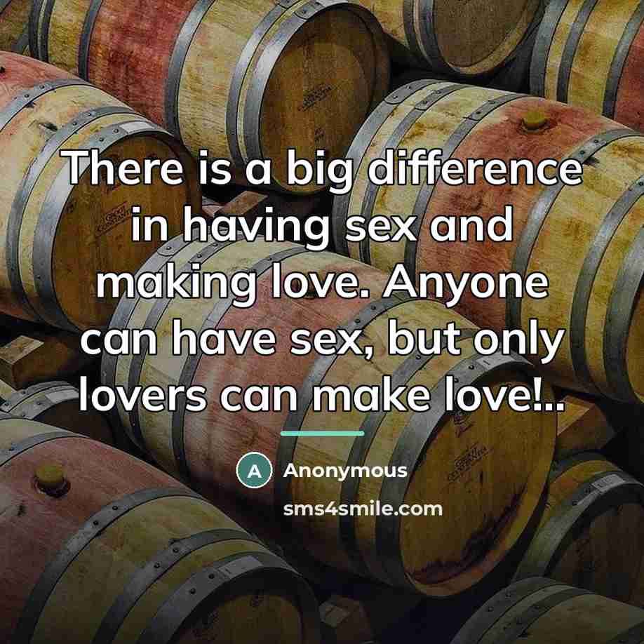 “There is a big difference in having sex and making…” quote by Anonymous