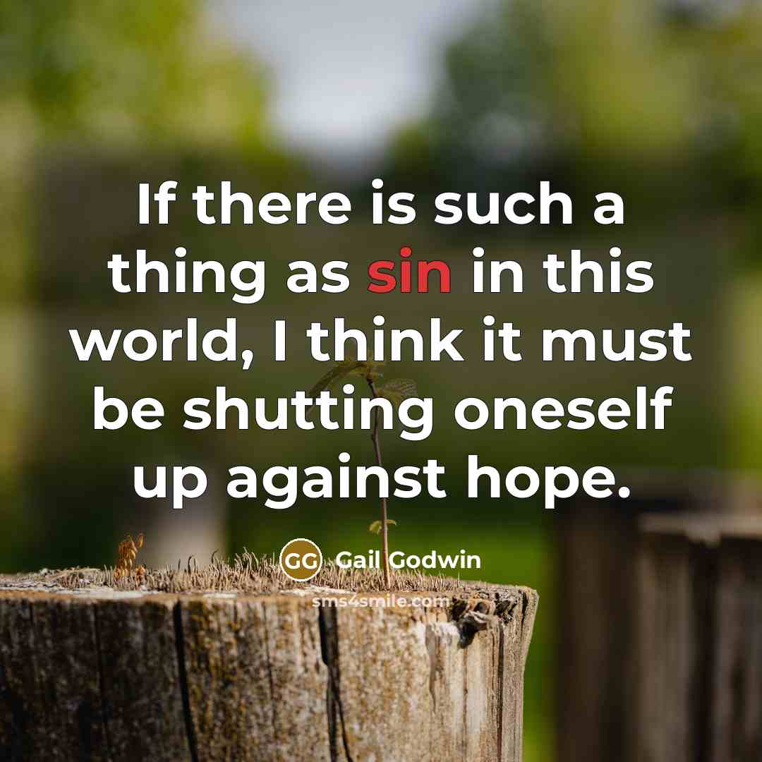 “If there is such a thing as sin in this…” quote by Gail Godwin
