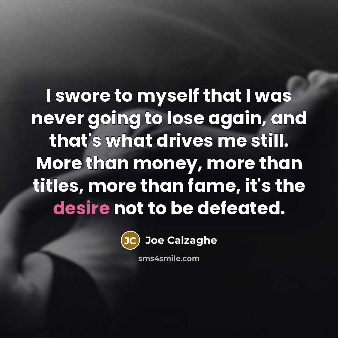 “I swore to myself that I was never going to…” quote by Joe Calzaghe