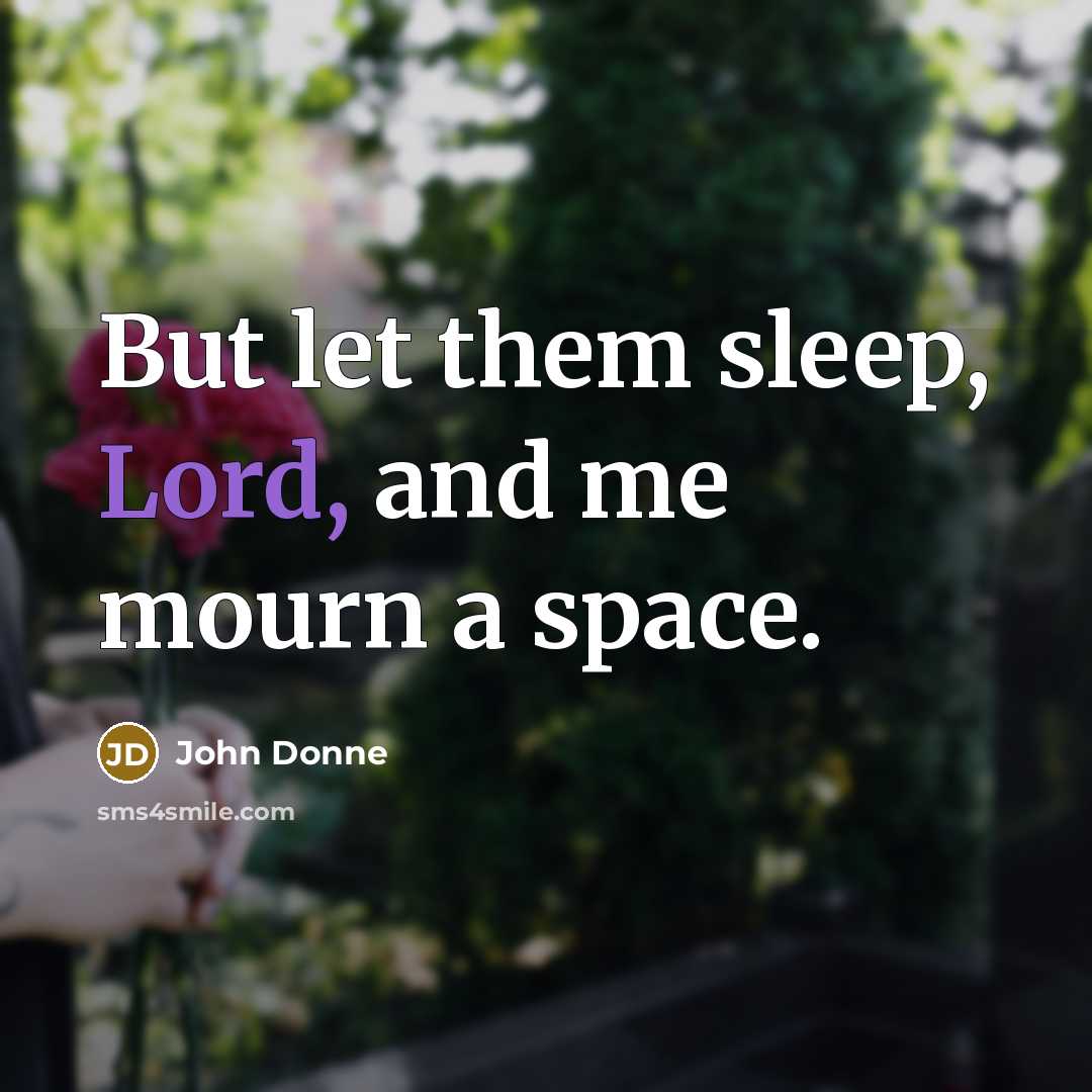 “But let them sleep, Lord, and me mourn a space.…” quote by John Donne