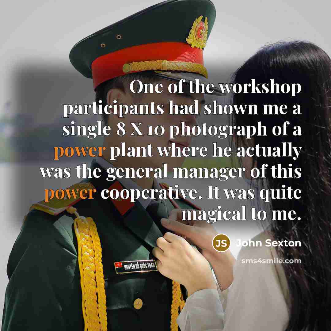 “One of the workshop participants had shown me a single…” quote by John Sexton