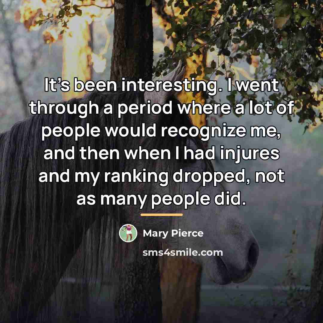“It's been interesting. I went through a period where a…” quote by Mary Pierce