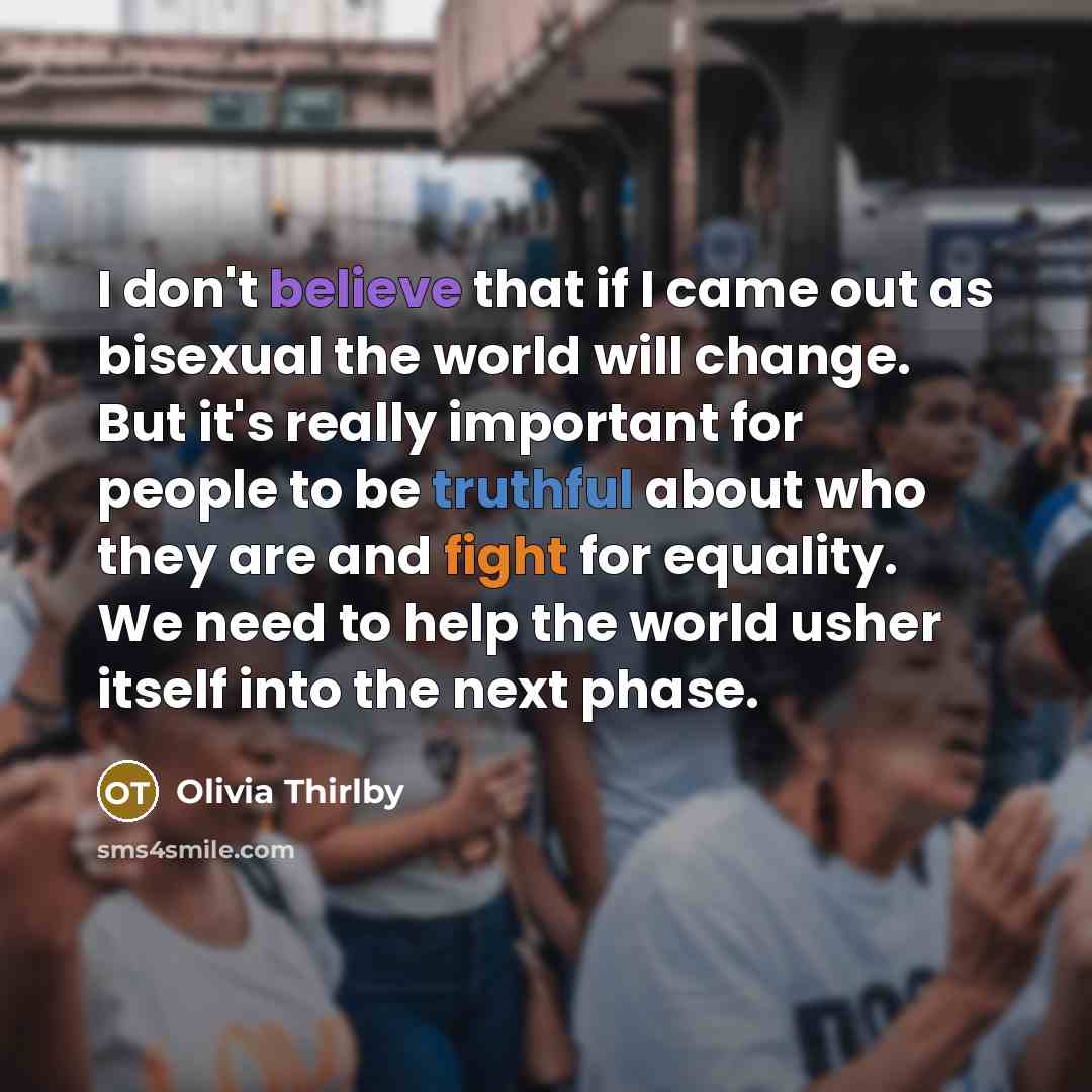 “I don't believe that if I came out as bisexual…” quote by Olivia Thirlby