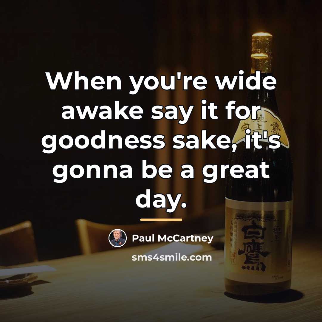 “When you're wide awake say it for goodness sake, it's…” quote by Paul McCartney