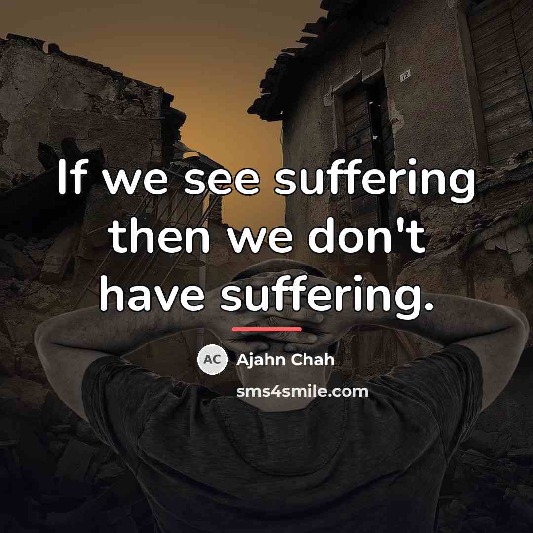 “If we see suffering then we don't have suffering.…” quote by Ajahn Chah