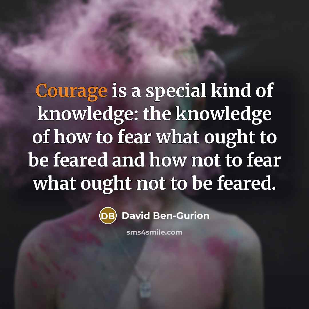 “Courage is a special kind of knowledge: the knowledge of…” quote by David Ben-Gurion