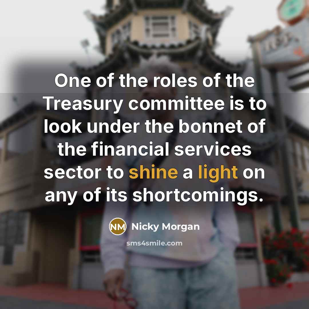 “One of the roles of the Treasury committee is to…” quote by Nicky Morgan