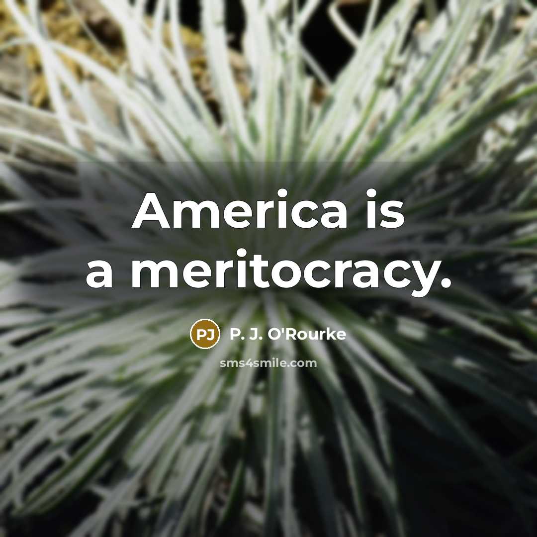 “America is a meritocracy.…” quote by P. J. O'Rourke