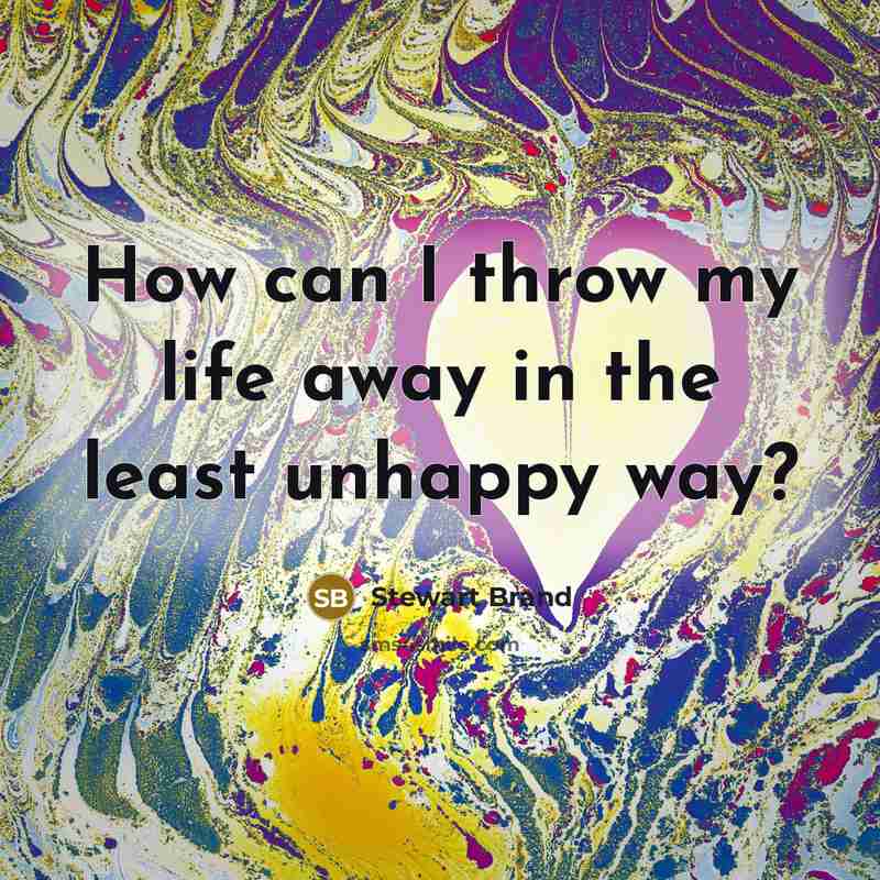 “How can I throw my life away in the least…” quote by Stewart Brand