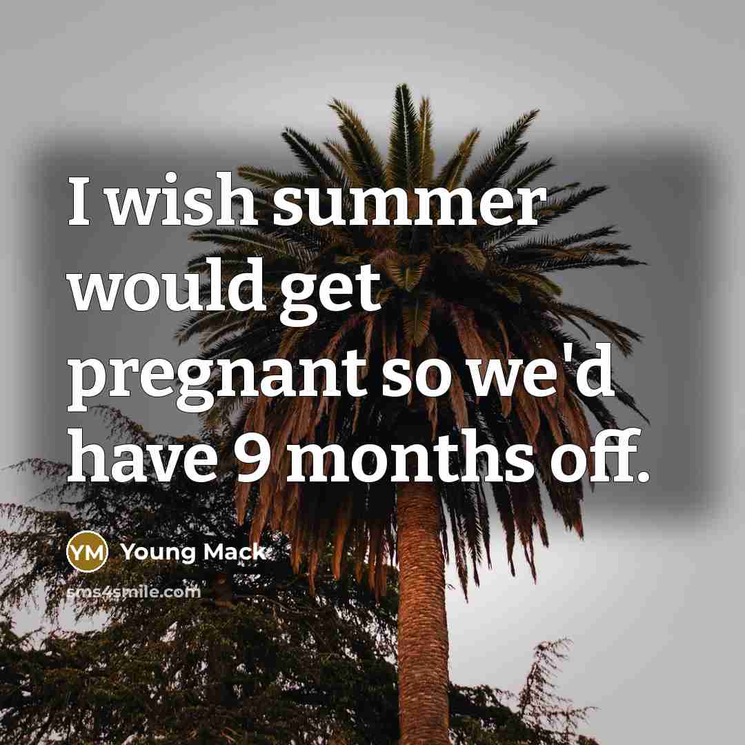 “I wish summer would get pregnant so we'd have 9 months off.” quote by Young Mack