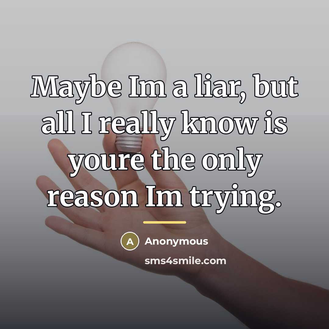 “Maybe Im a liar, but all I really know is…” quote by Anonymous