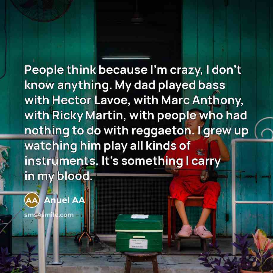 “People think because I'm crazy, I don't know anything. My…” quote by Anuel AA