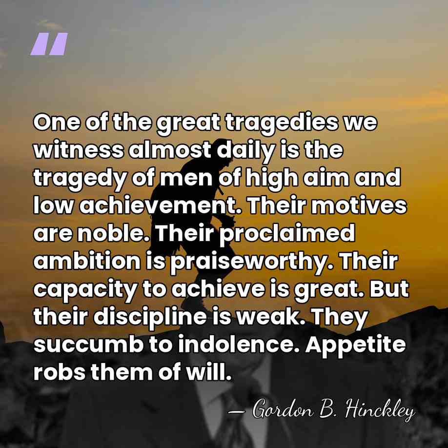 One of the great tragedies we witness almost daily is the tragedy&hellip; - Gordon B. Hinckley