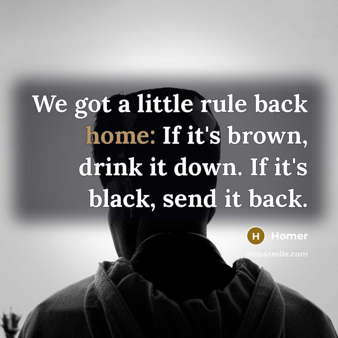 “We got a little rule back home: If it's brown,…” quote by Homer