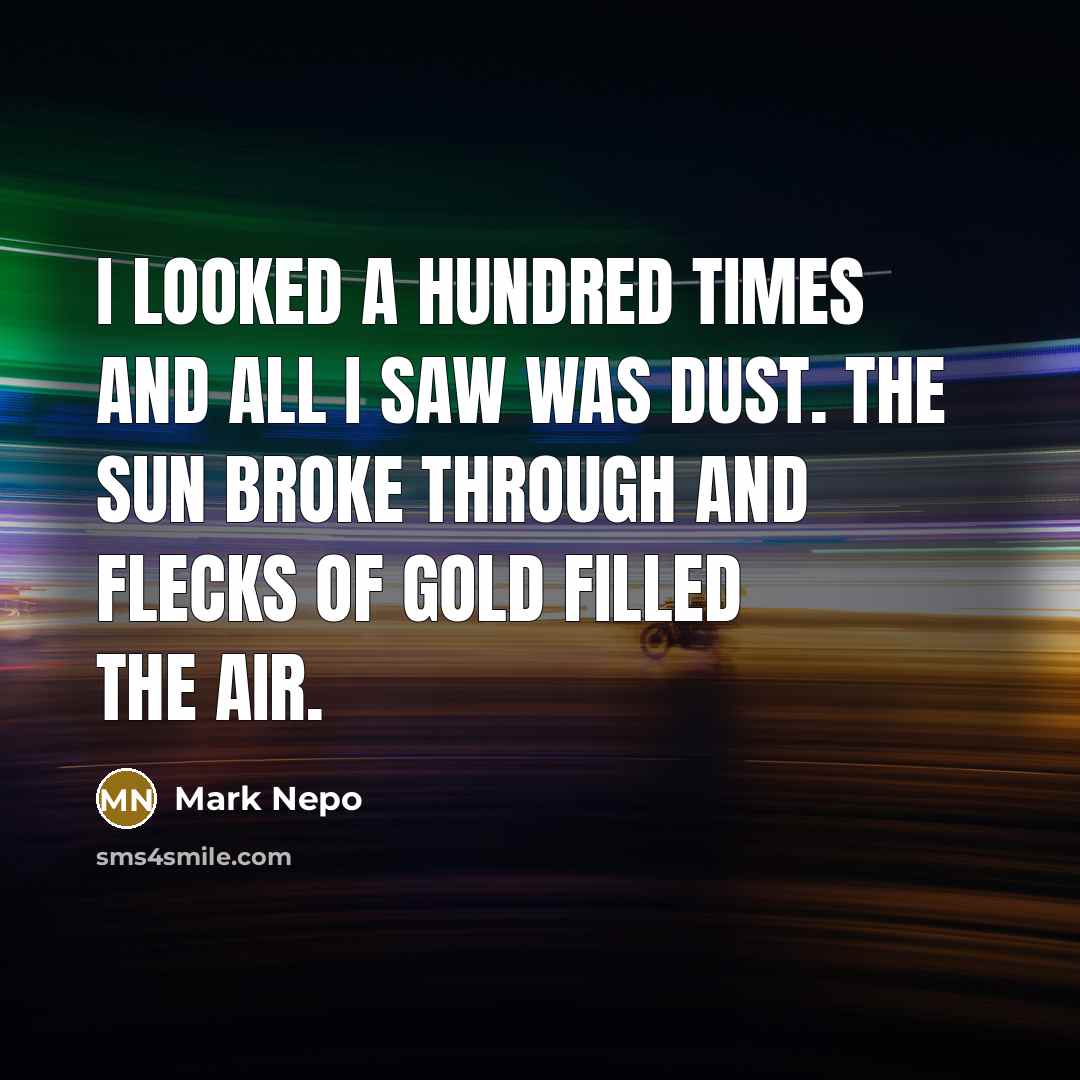 “I looked a hundred times and all I saw was…” quote by Mark Nepo