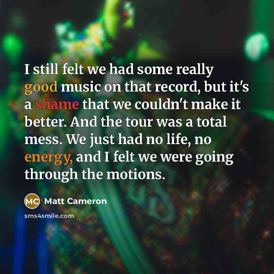 “I still felt we had some really good music on…” quote by Matt Cameron