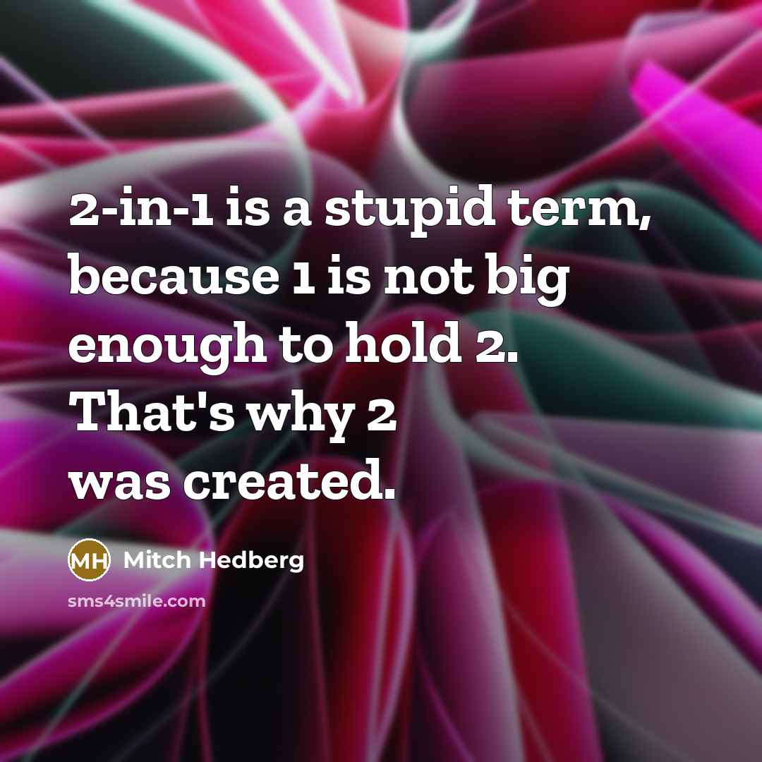 “2-in-1 is a stupid term, because 1 is not big…” quote by Mitch Hedberg