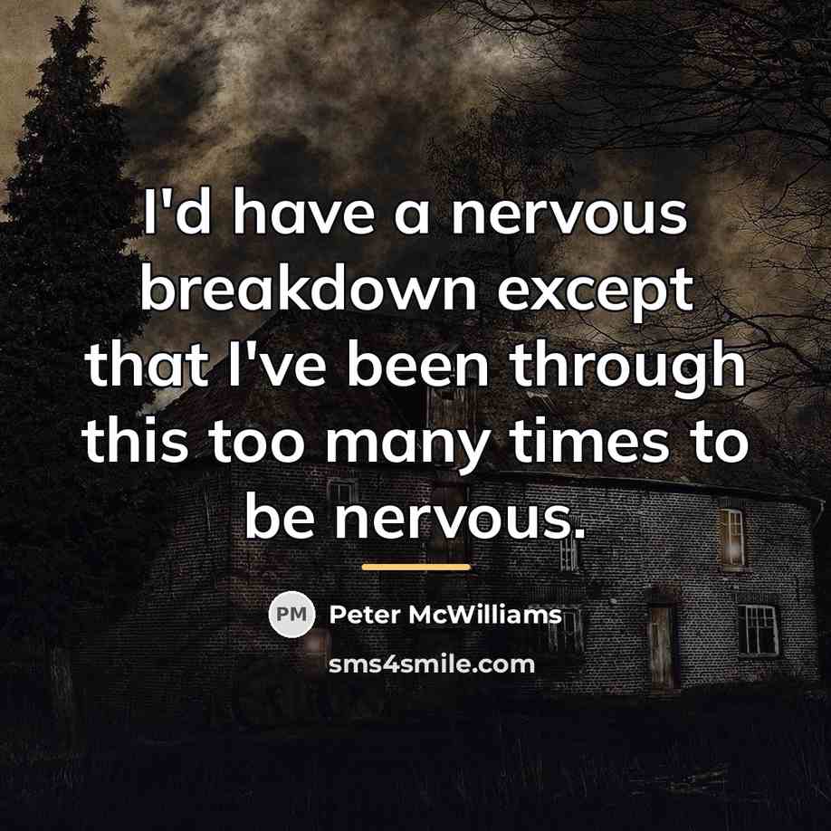 “I'd have a nervous breakdown except that I've been through…” quote by Peter McWilliams
