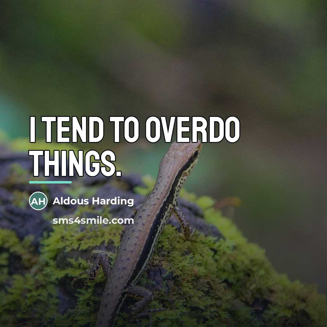 “I tend to overdo things.…” quote by Aldous Harding