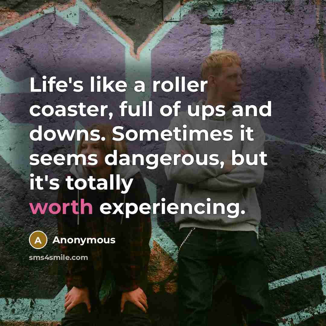 “Life's like a roller coaster, full of ups and downs.…” quote by Anonymous