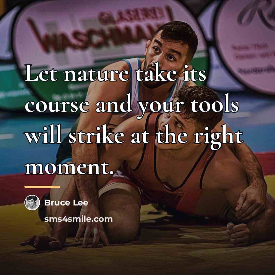 “Let nature take its course and your tools will strike…” quote by Bruce Lee
