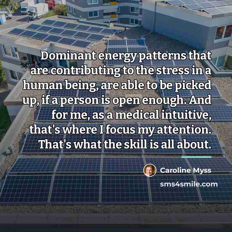 “Dominant energy patterns that are contributing to the stress in…” quote by Caroline Myss