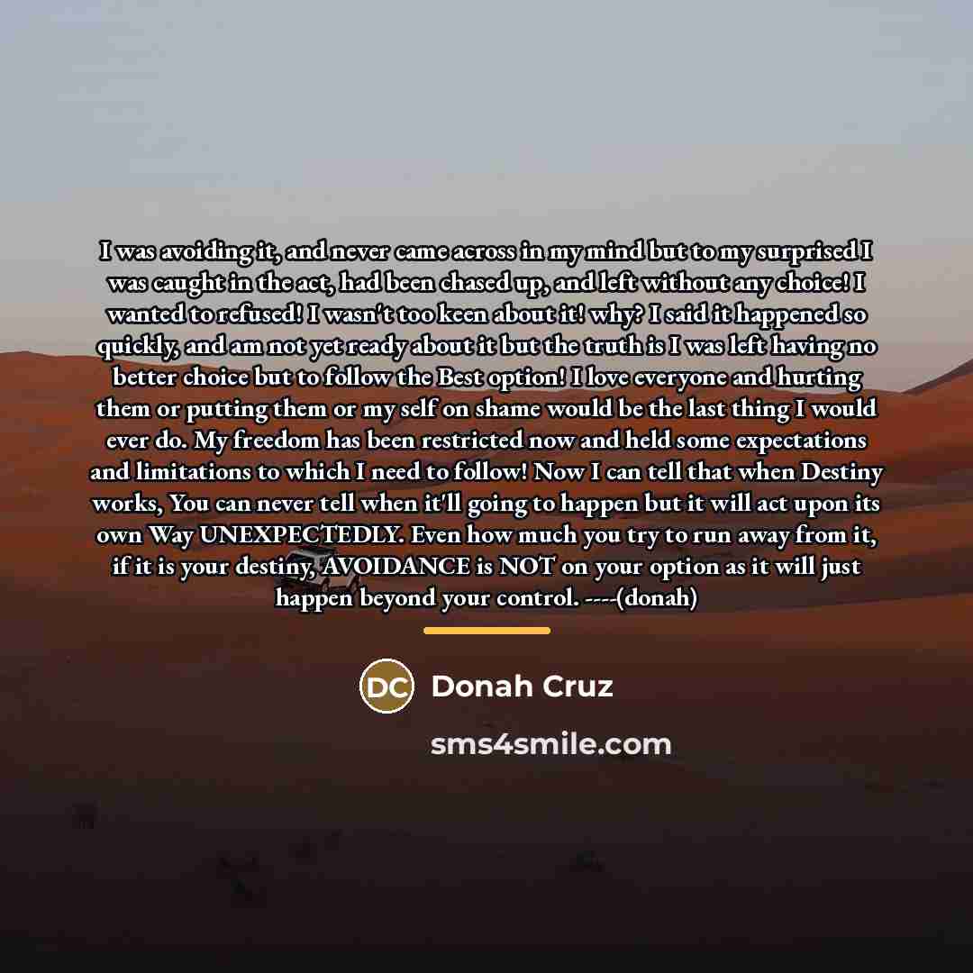 “I was avoiding it, and never came across in my…” quote by Donah Cruz