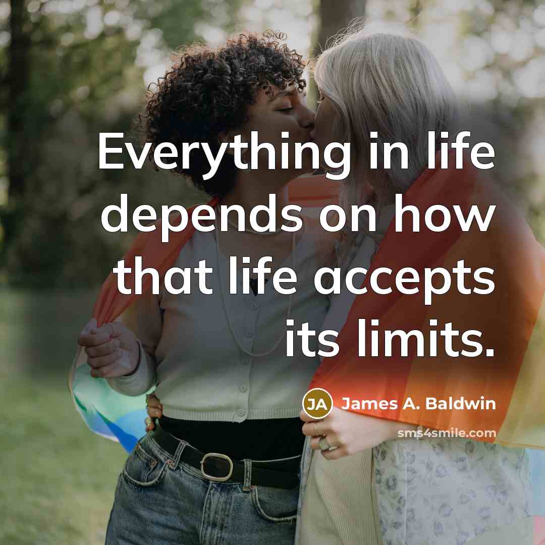 “Everything in life depends on how that life accepts its…” quote by James A. Baldwin