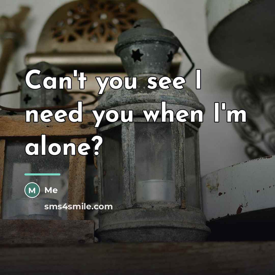 “Can't you see I need you when I'm alone?…” quote by Me