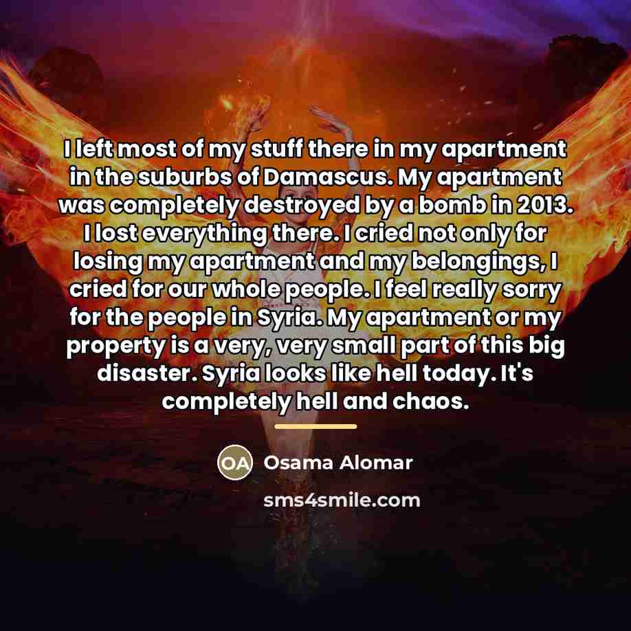 “I left most of my stuff there in my apartment…” quote by Osama Alomar