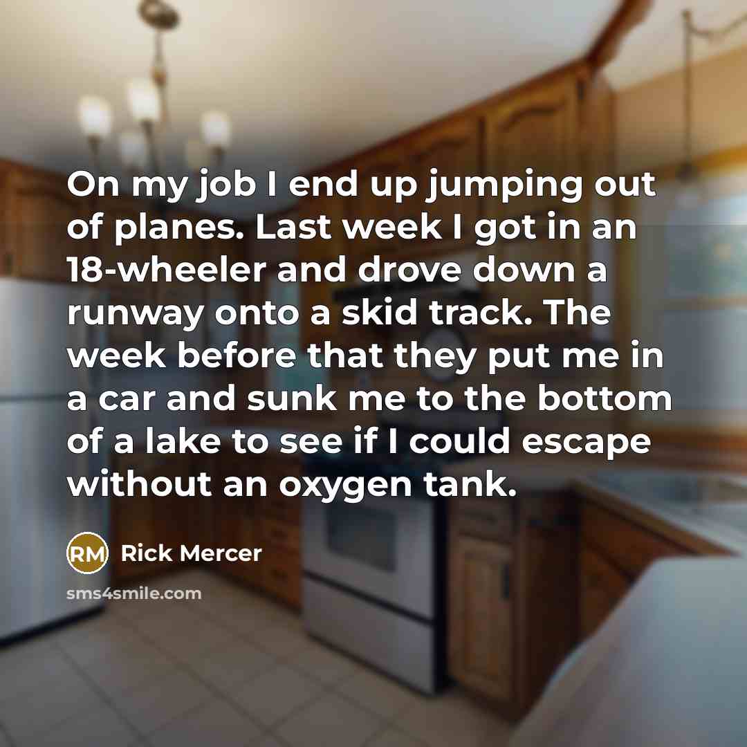 “On my job I end up jumping out of planes.…” quote by Rick Mercer