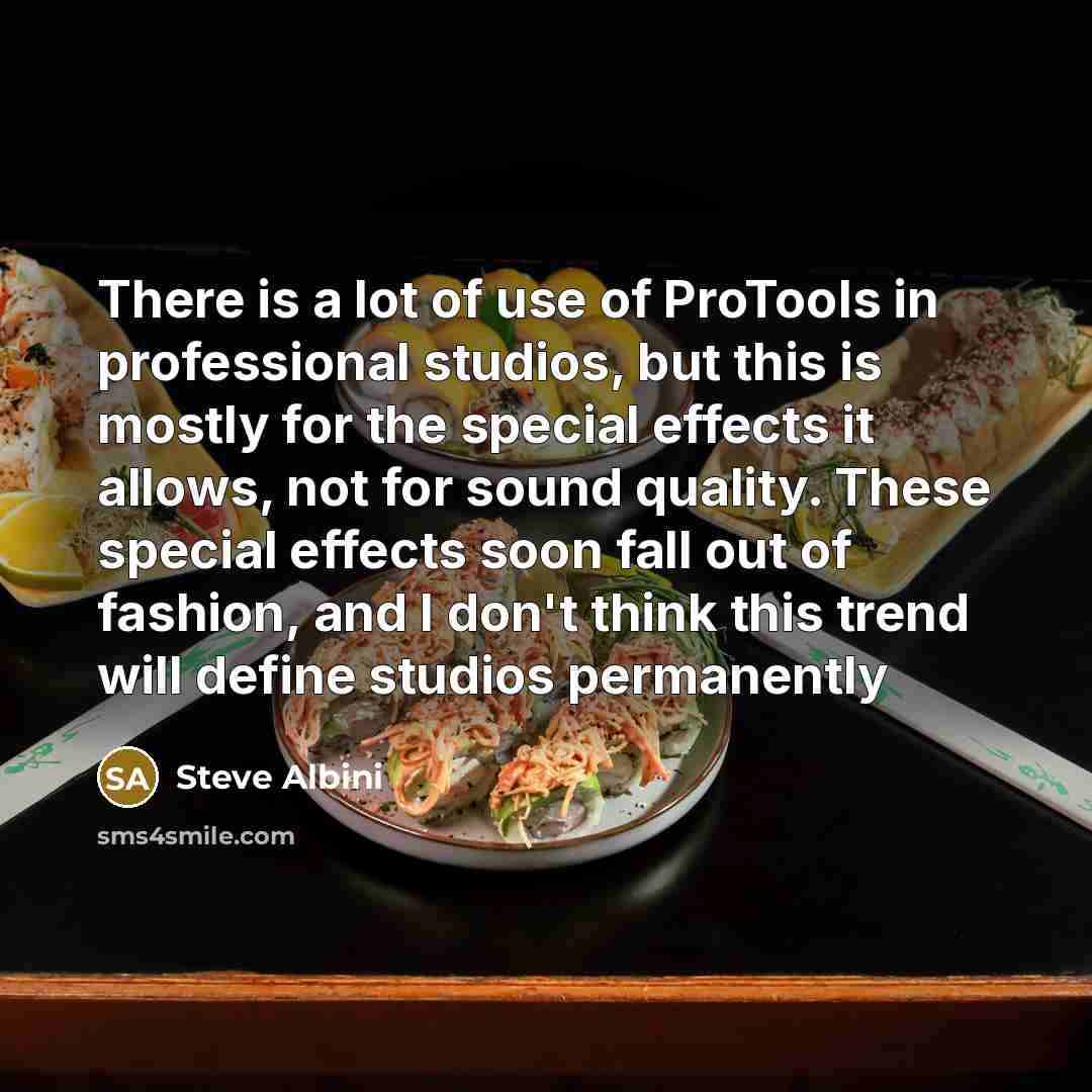 “There is a lot of use of ProTools in professional…” quote by Steve Albini