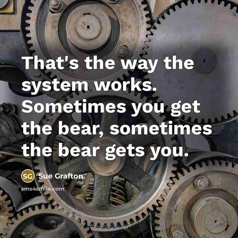 “That's the way the system works. Sometimes you get the…” quote by Sue Grafton