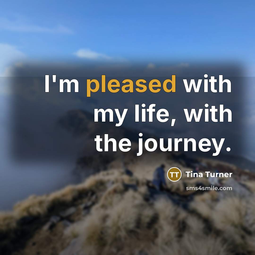 “I'm pleased with my life, with the journey.…” quote by Tina Turner