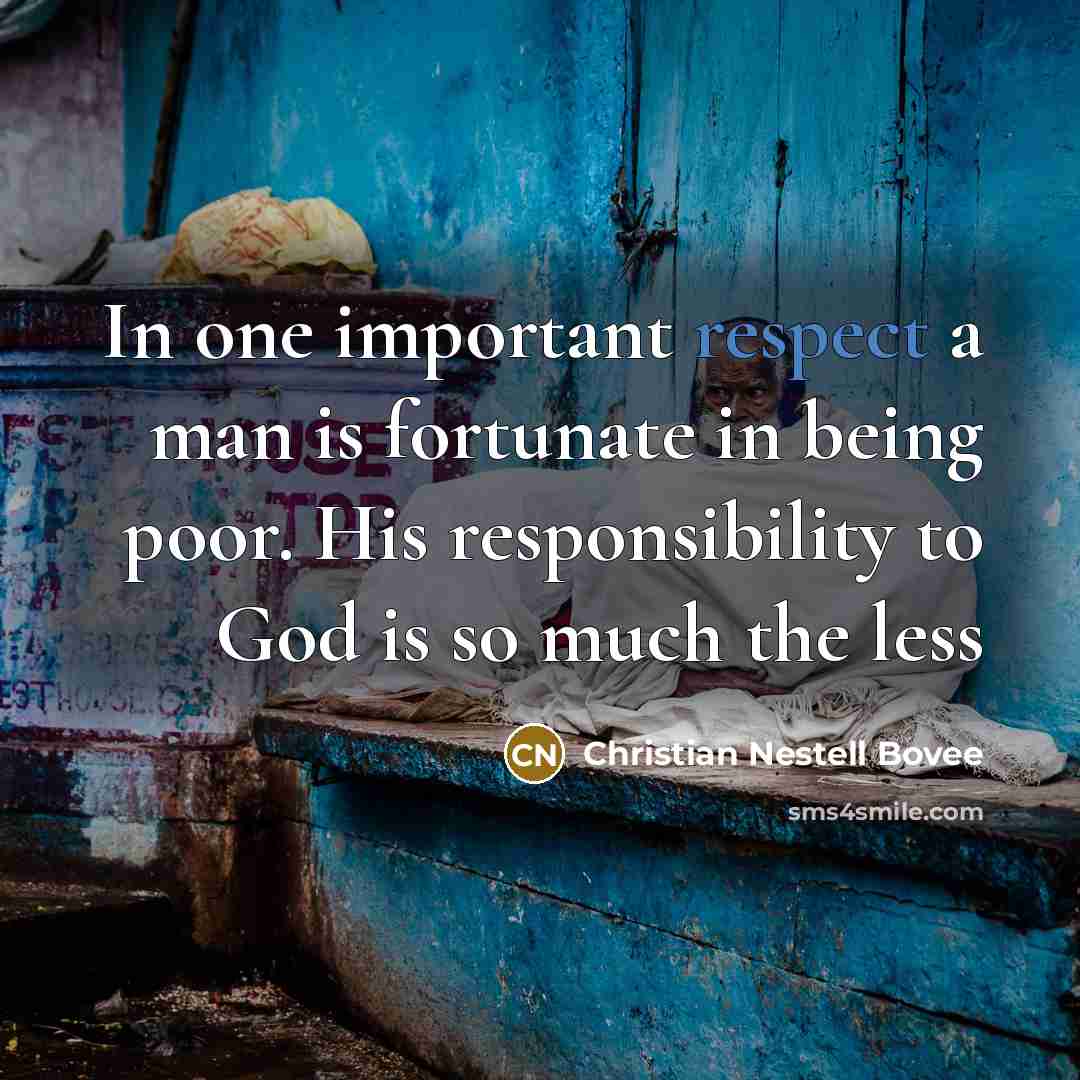 “In one important respect a man is fortunate in being…” quote by Christian Nestell Bovee