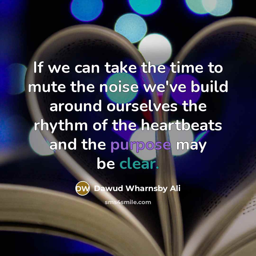 “If we can take the time to mute the noise…” quote by Dawud Wharnsby Ali