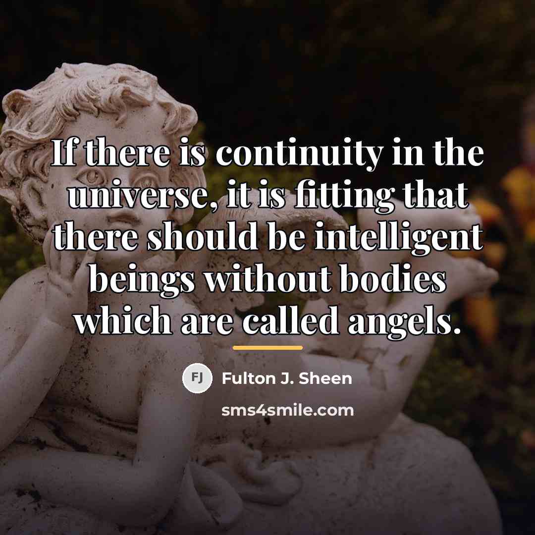 “If there is continuity in the universe, it is fitting…” quote by Fulton J. Sheen
